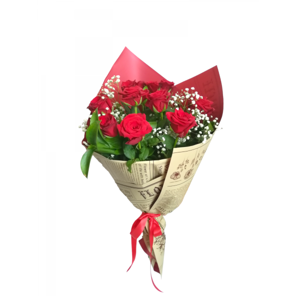 Kırmızı Gül Buketi (11'li 50 cm)