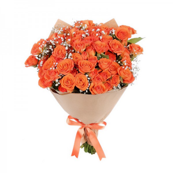Turuncu Çardak Gül Buketi (10'lu - ~45 cm)